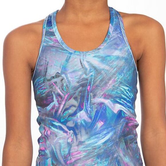 Ivivva by Lululemon🍋 Keep Ur Cool Racer Colours tank top blue purple size 12 - Picture 3 of 5